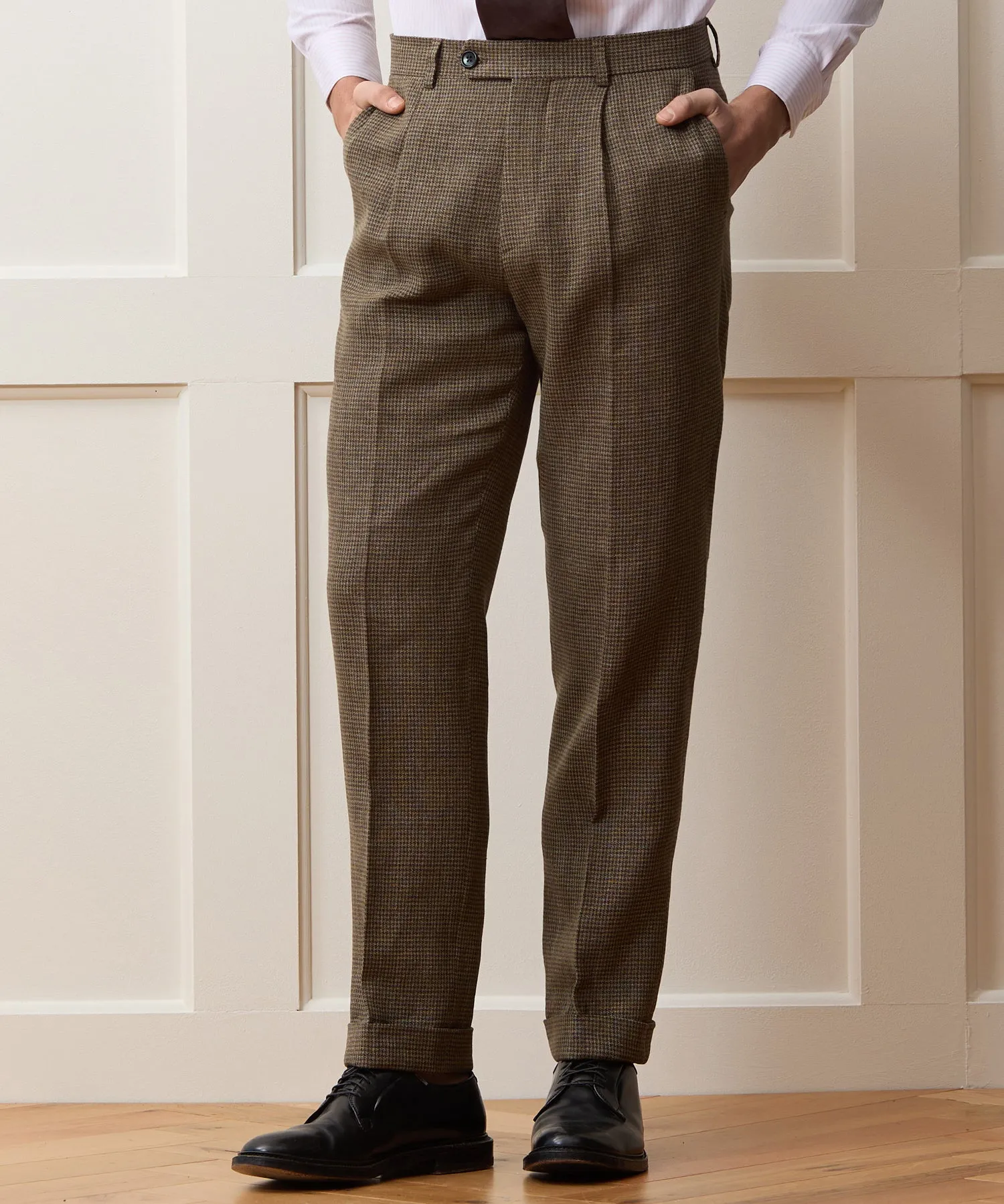 Italian Linen Houndstooth Madison Trouser sold by Todd Snyder product image thumbnail 2