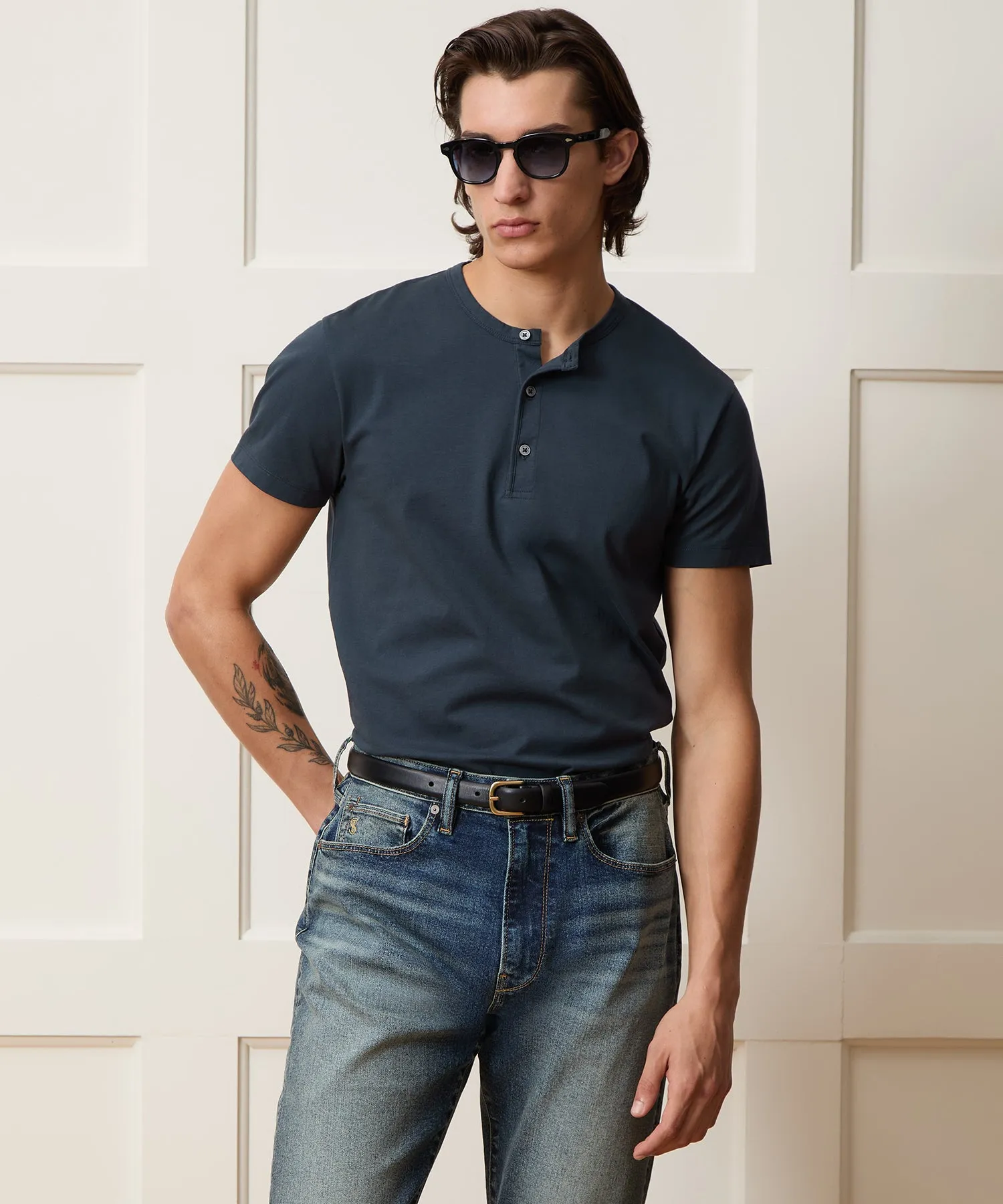 Portuguese Cotton Henley sold by Todd Snyder product image thumbnail 2
