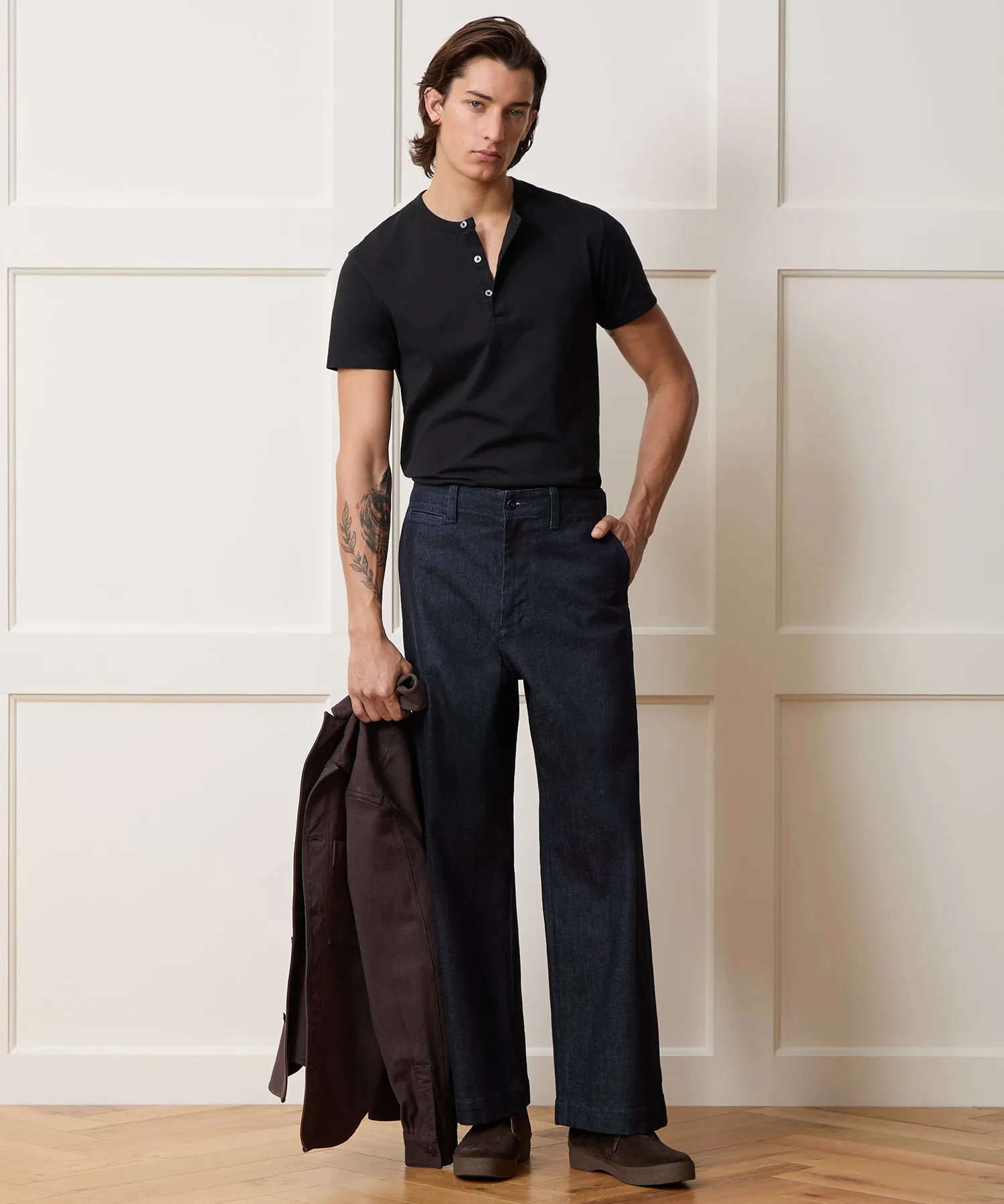 Portuguese Cotton Henley sold by Todd Snyder product image thumbnail 3