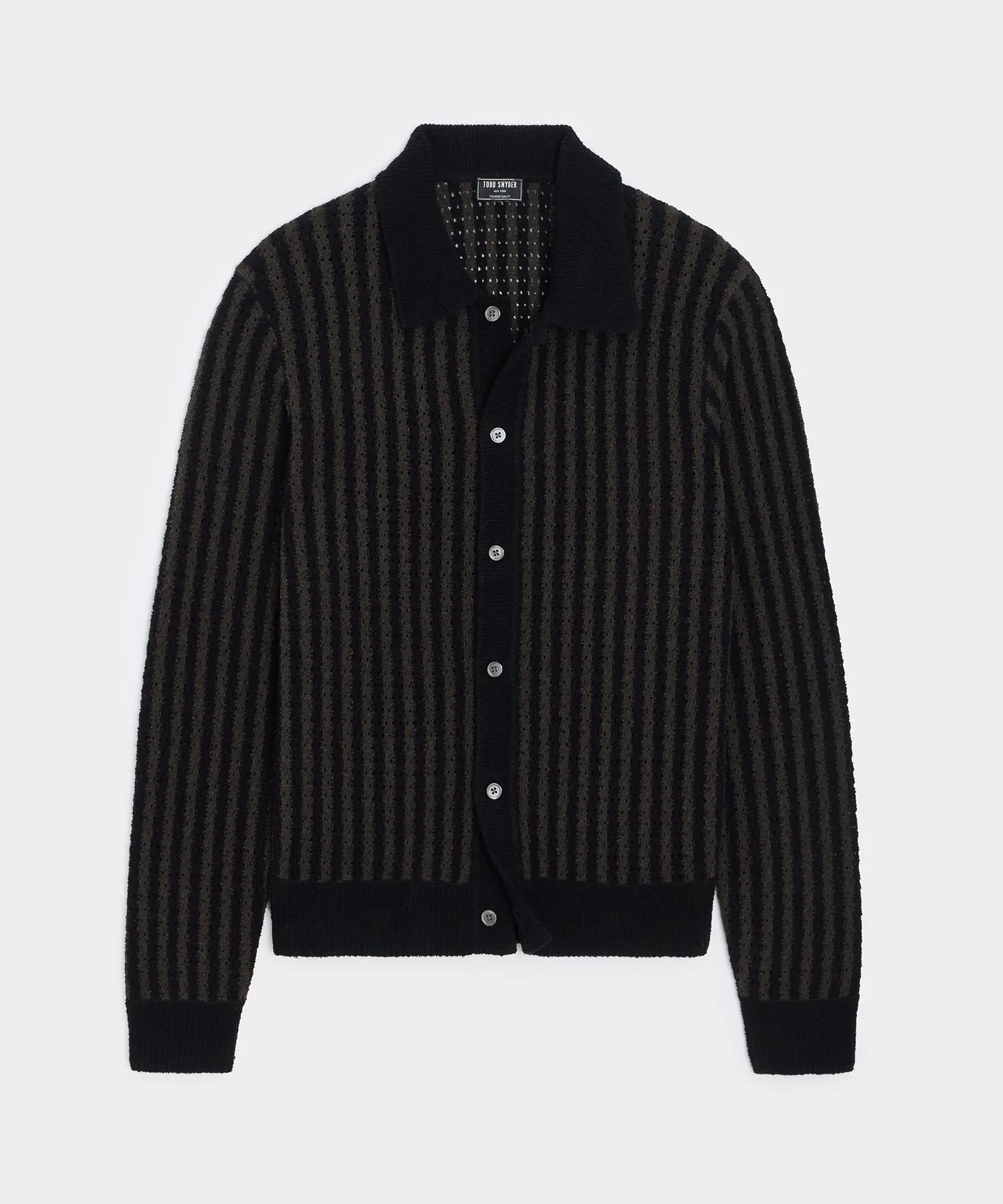 Striped Boucle Sweater Polo sold by Todd Snyder