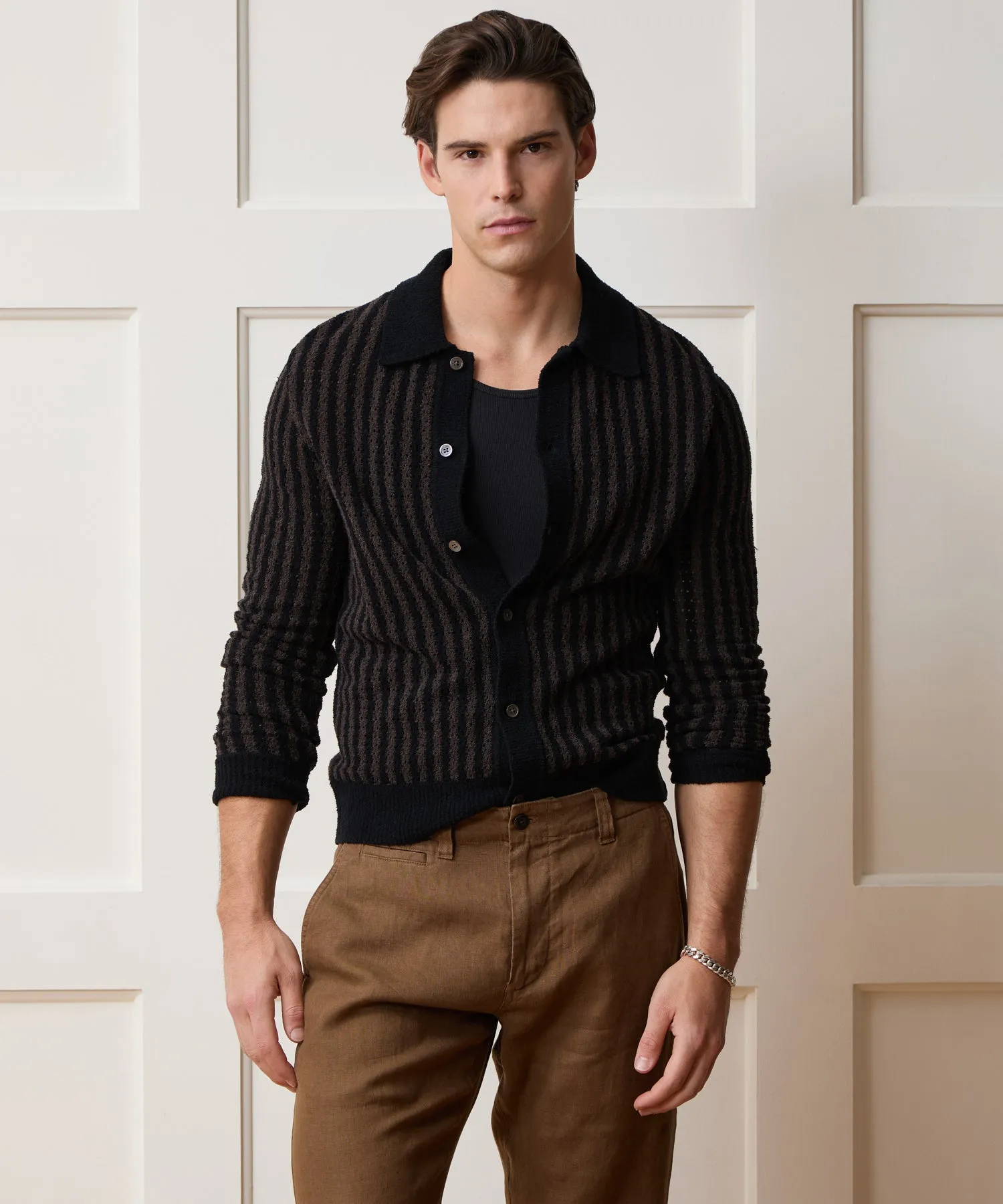 Striped Boucle Sweater Polo sold by Todd Snyder product image thumbnail 2
