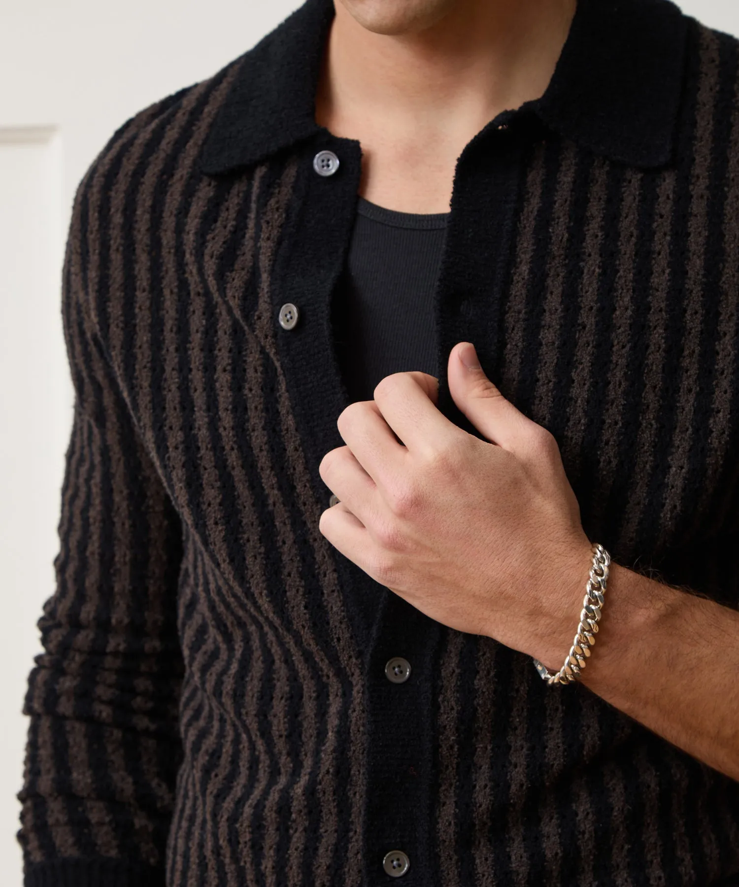 Striped Boucle Sweater Polo sold by Todd Snyder product image thumbnail 3