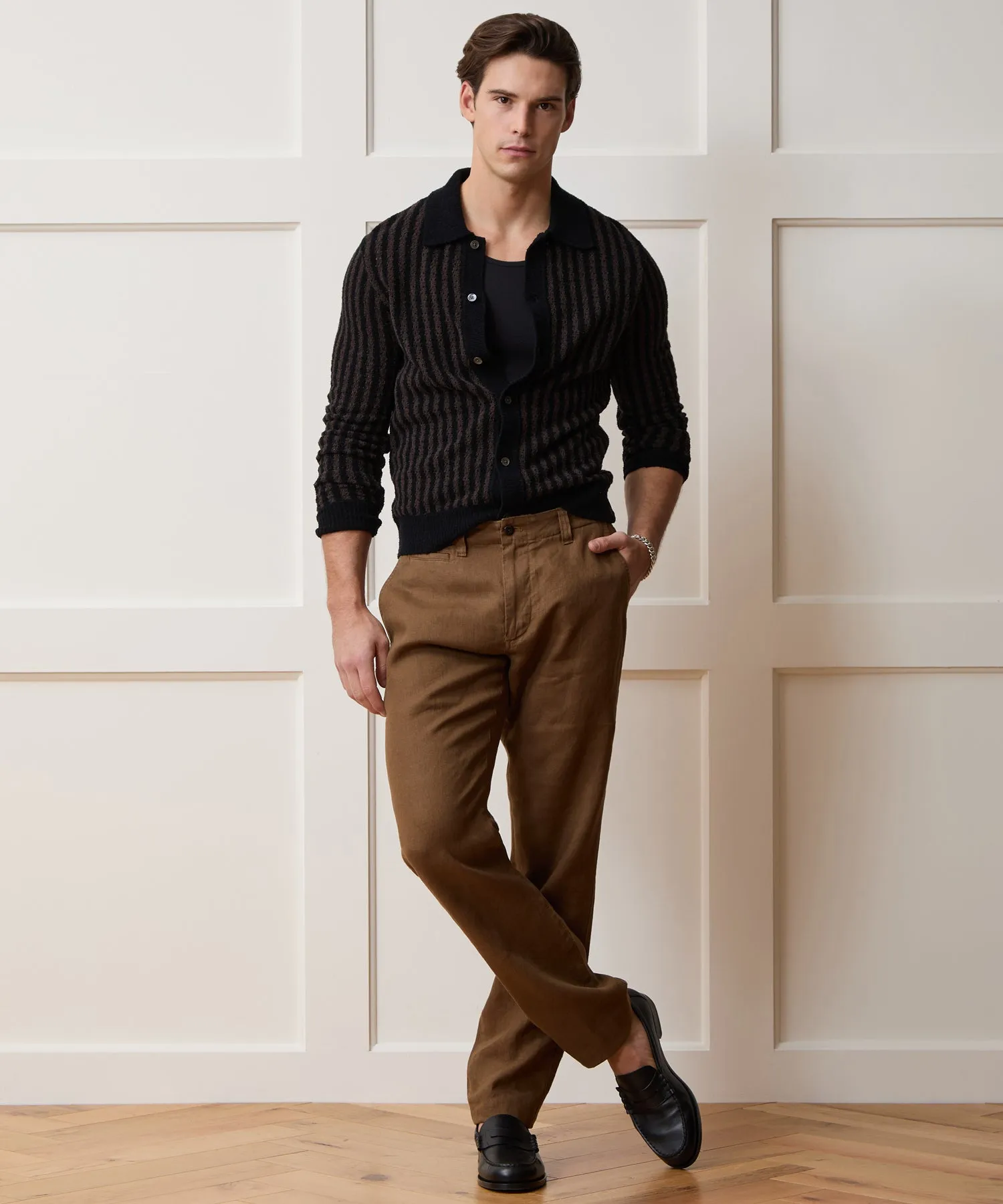 Striped Boucle Sweater Polo sold by Todd Snyder product image thumbnail 5