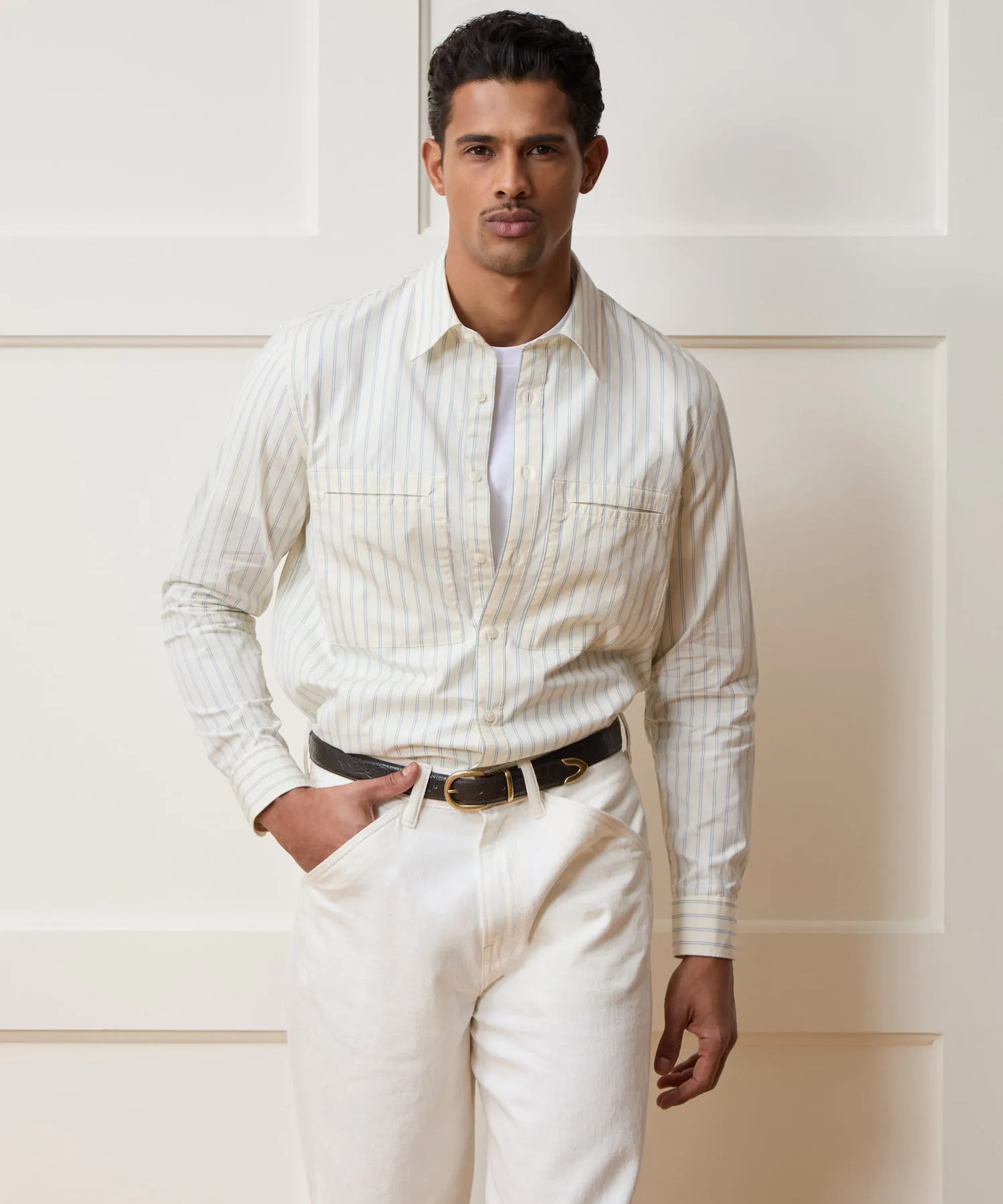 Welt Pocket Poplin Big Shirt sold by Todd Snyder product image thumbnail 2