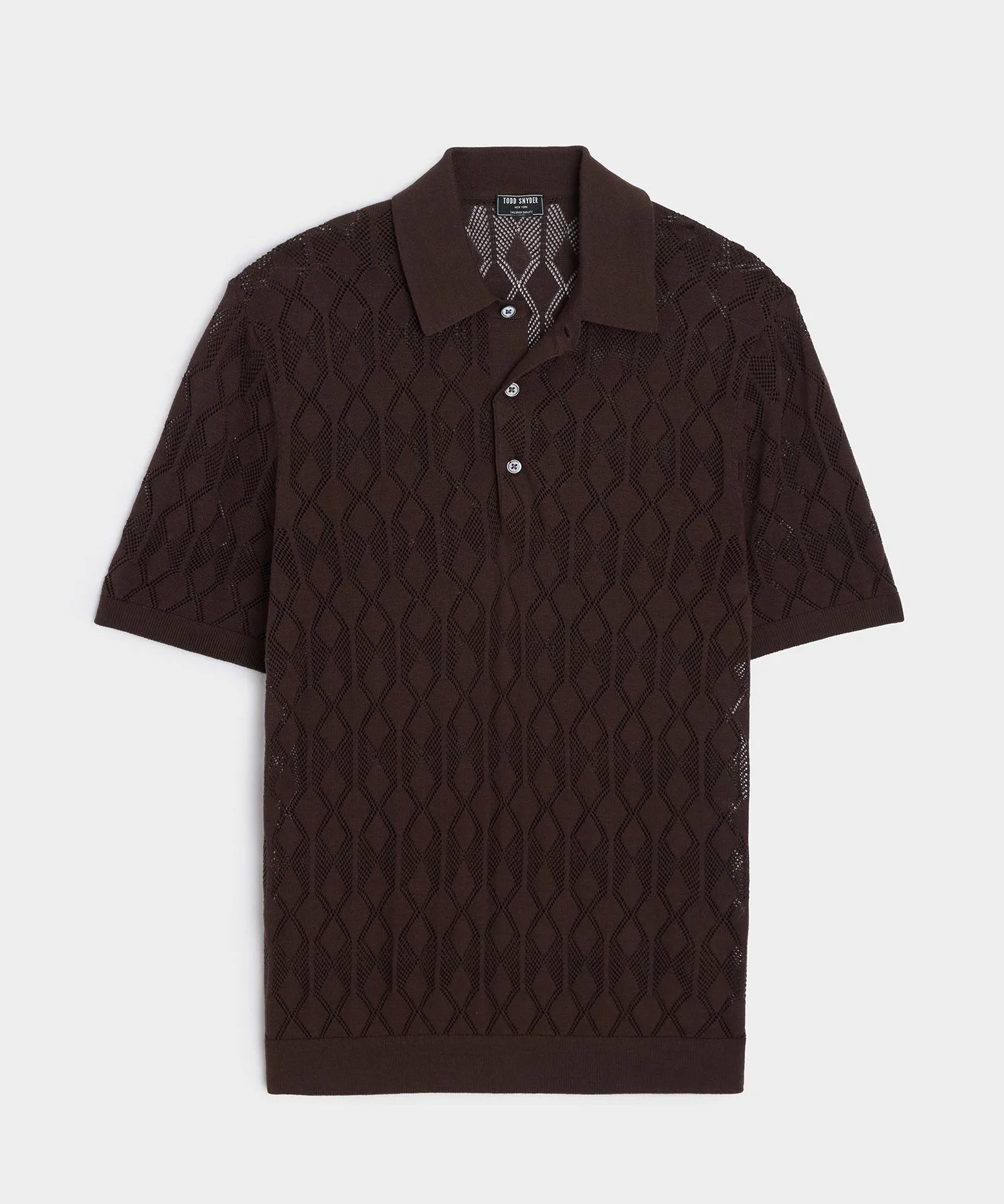 Silk-Cotton Diamond Sweater Polo sold by Todd Snyder