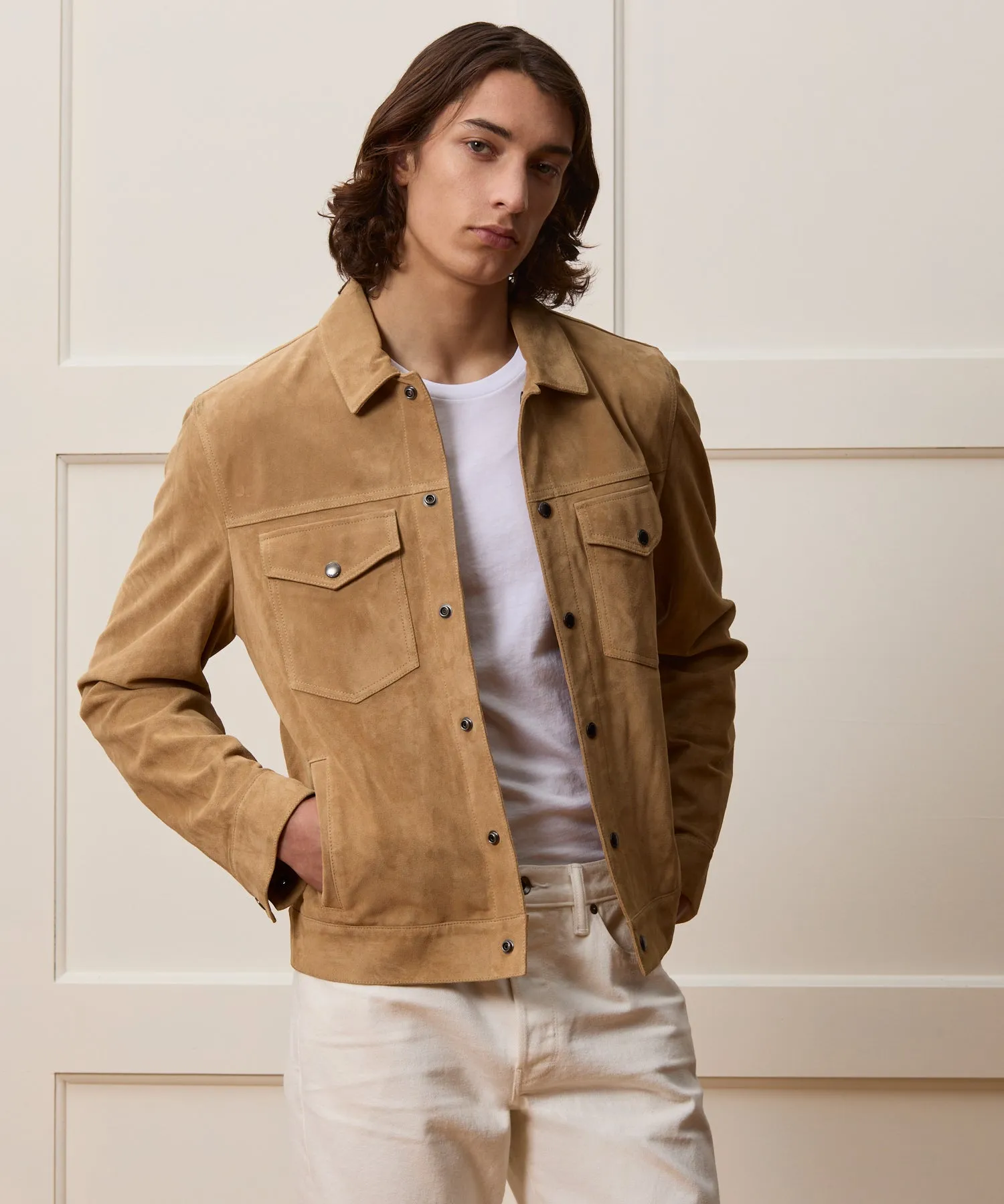 Italian Suede Snap Dylan Jacket sold by Todd Snyder product image thumbnail 2