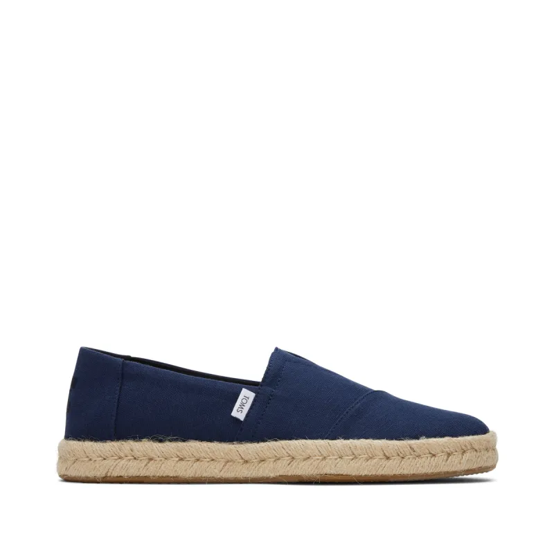 Alpargata Navy Recycled Cotton Rope 2.0 Espadrille sold by Toms