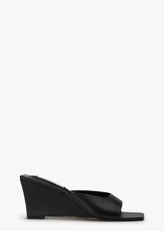 Gossip Black Nappa Wedges sold by Tony Bianco