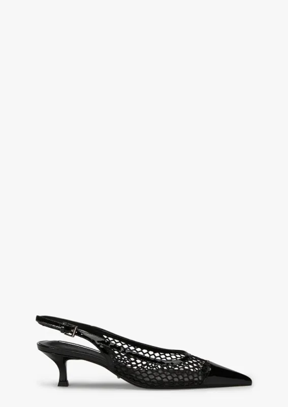 Kendall Black Mesh/Patent sold by Tony Bianco