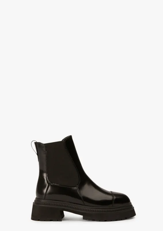Hurricane Black Hi Shine Ankle Boots made by Tony Bianco