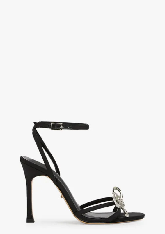 Dancer Black Satin Heels sold by Tony Bianco