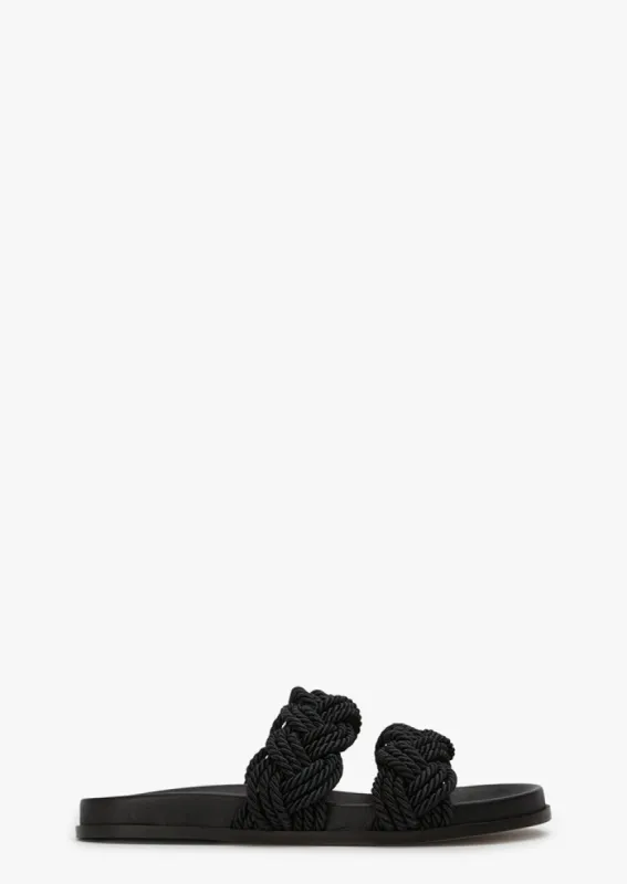 Lucky Black Rope Sandals sold by Tony Bianco