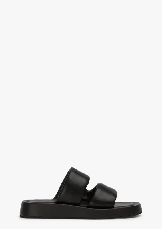 Indiana Black Nappa Sandals sold by Tony Bianco