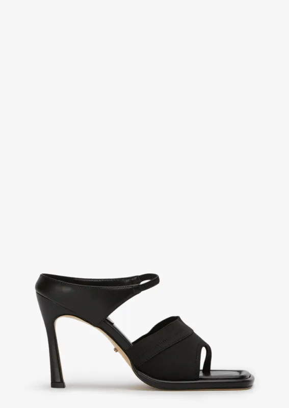 Jade Black Elastic/Black Heels sold by Tony Bianco