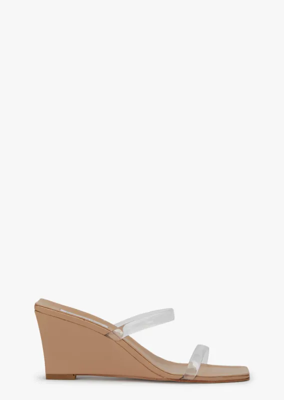 Girly Clear Vinylite/Skin Wedges sold by Tony Bianco