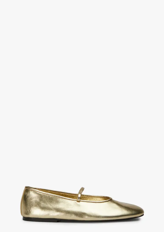 Martinez Gold Shimmer Flats sold by Tony Bianco