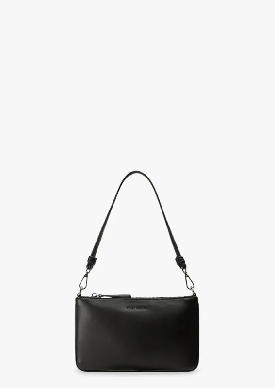 Banjo Black Leather Shoulder Bag sold by Tony Bianco