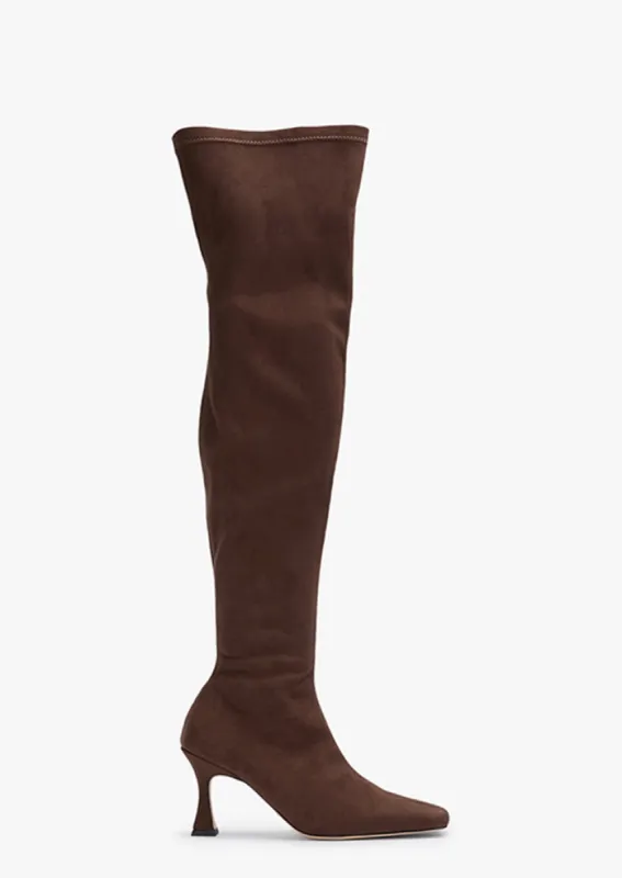 Fancy Choc Stretch Suede sold by Tony Bianco