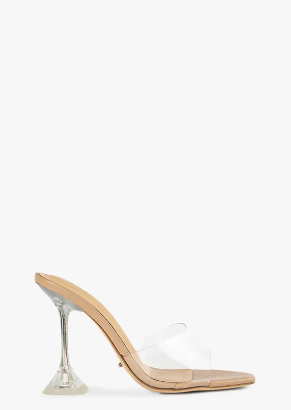 Serrin Clear Vinylite/Skin Nappa Heels sold by Tony Bianco
