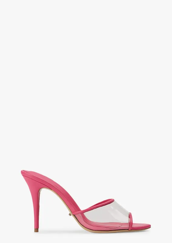 Riana Clear Vinylite/Acid Pink Heels sold by Tony Bianco