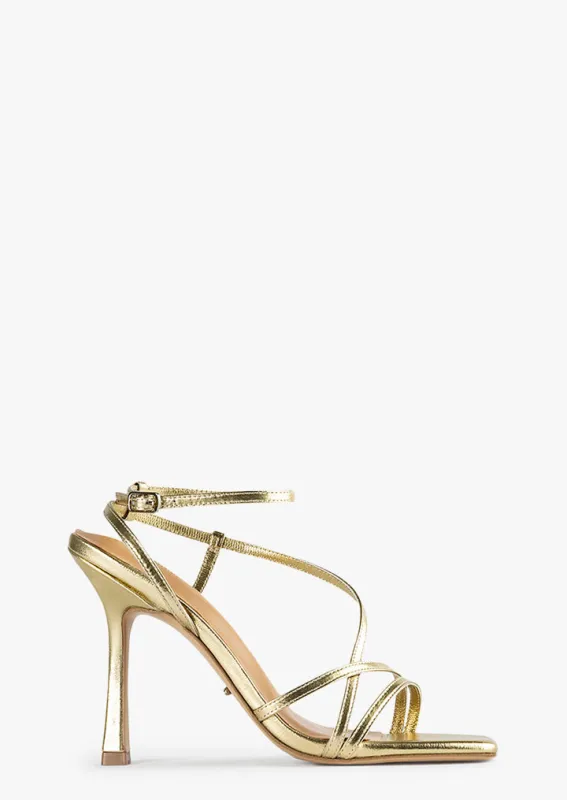 Franci Gold Nappa Metallic Heels sold by Tony Bianco