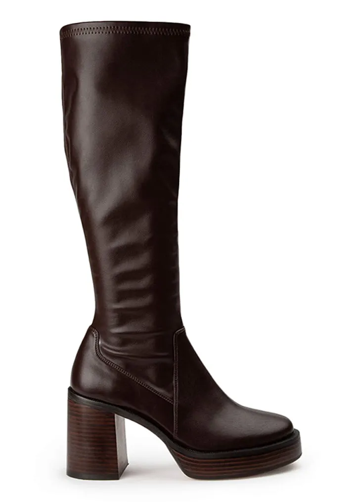 Tibby Choc Venezia Calf Boots sold by Tony Bianco