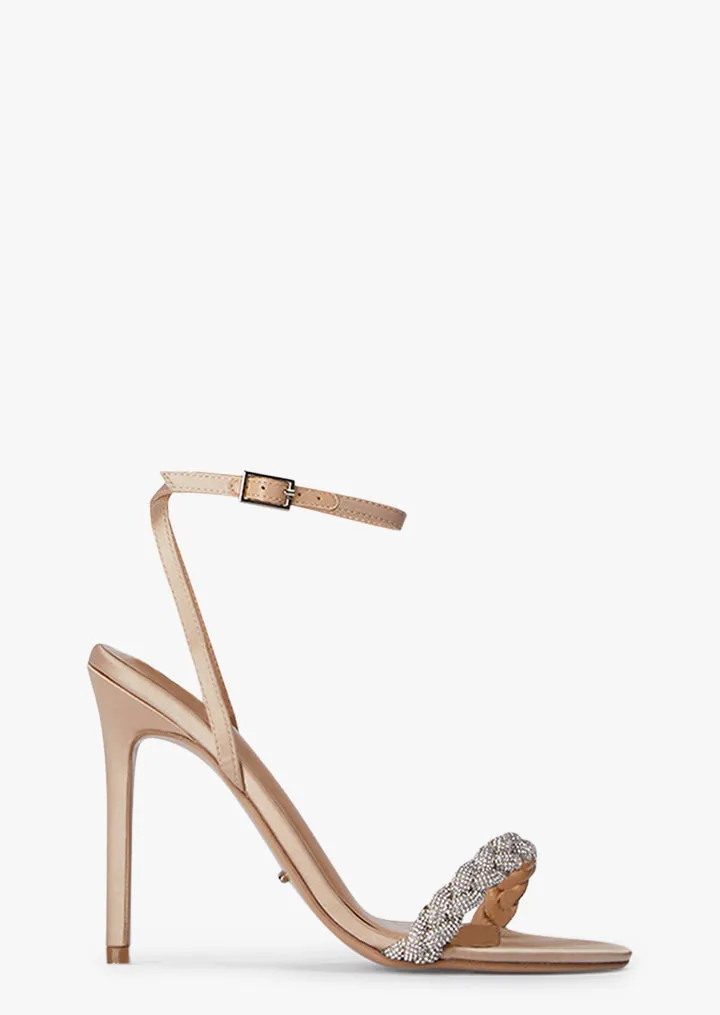 Kosta Nude Satin Heels sold by Tony Bianco