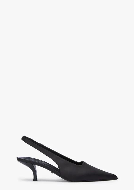 Jacki Black Satin sold by Tony Bianco