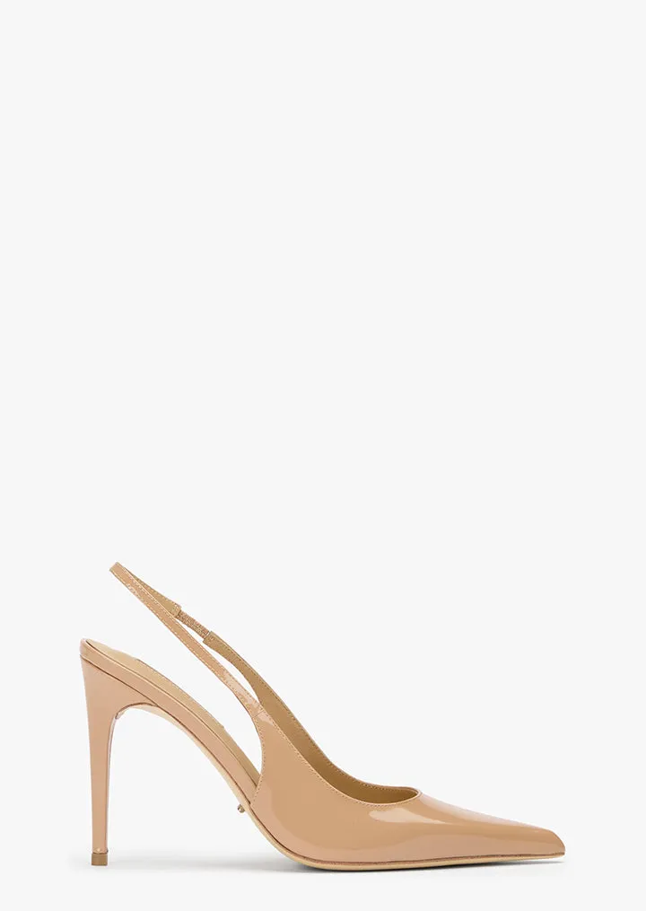 Charlotte Nude Patent sold by Tony Bianco