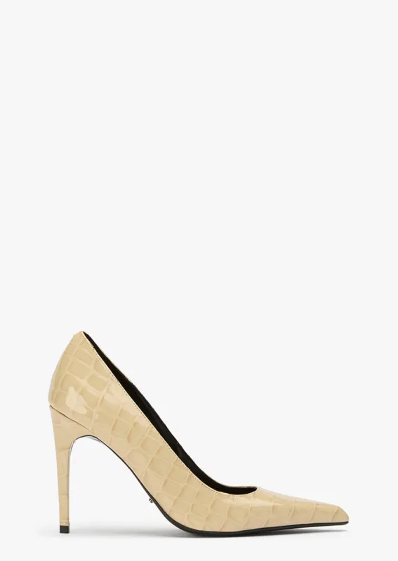 Cassidy Beige Croc Patent sold by Tony Bianco