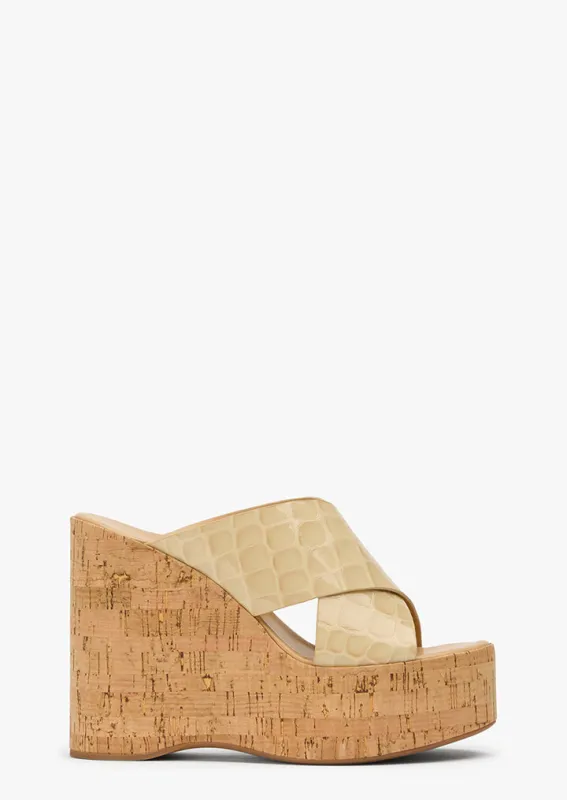 Vamore Beige Croc Patent sold by Tony Bianco