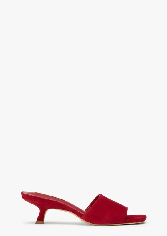 Tate Scarlet Suede sold by Tony Bianco