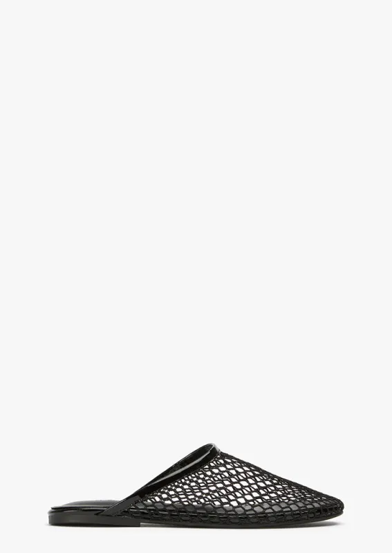 Minaj Black Mesh/Patent sold by Tony Bianco