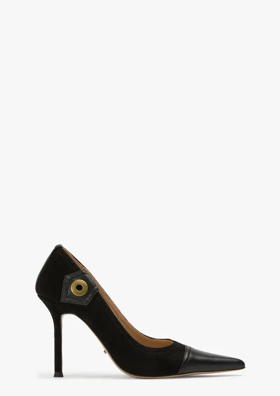 Nessa Black Suede/Black sold by Tony Bianco
