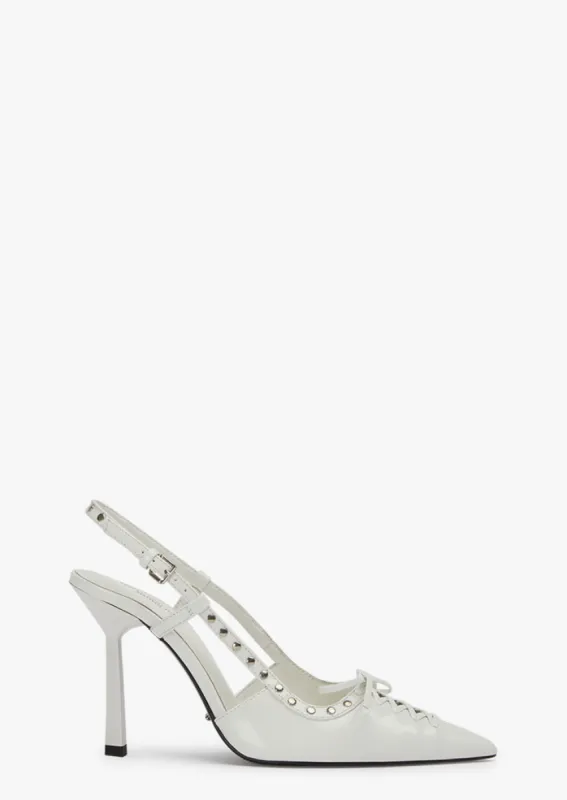 Graff White Hi Shine Heels sold by Tony Bianco