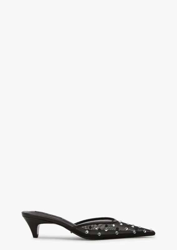 Deco Black Nylon Heels sold by Tony Bianco