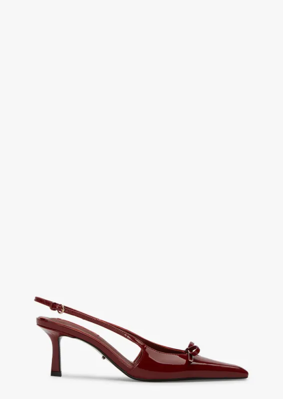 Quill Bordeaux Patent sold by Tony Bianco
