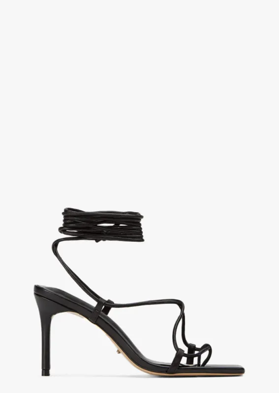Clarity Black Nappa Heels sold by Tony Bianco