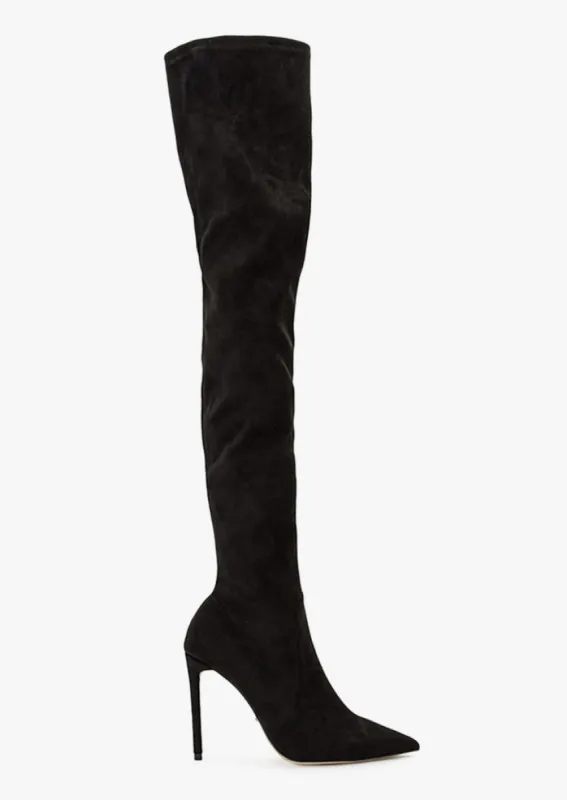 Avah Black Stretch Suede sold by Tony Bianco