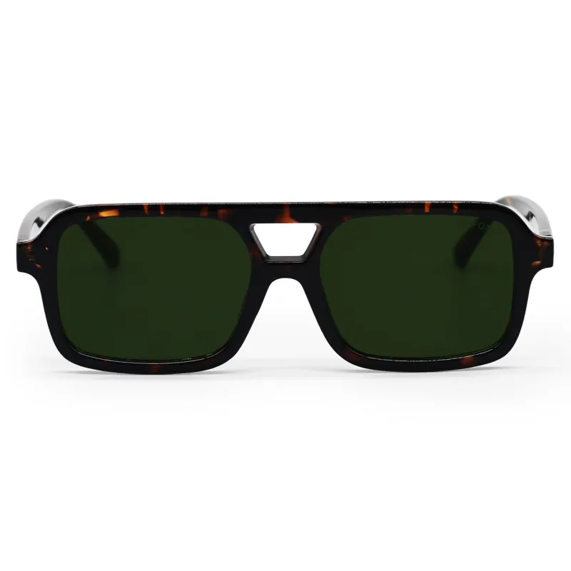 Atlas - Green Tortoise Squared Sunglasses sold by Topfoxx
