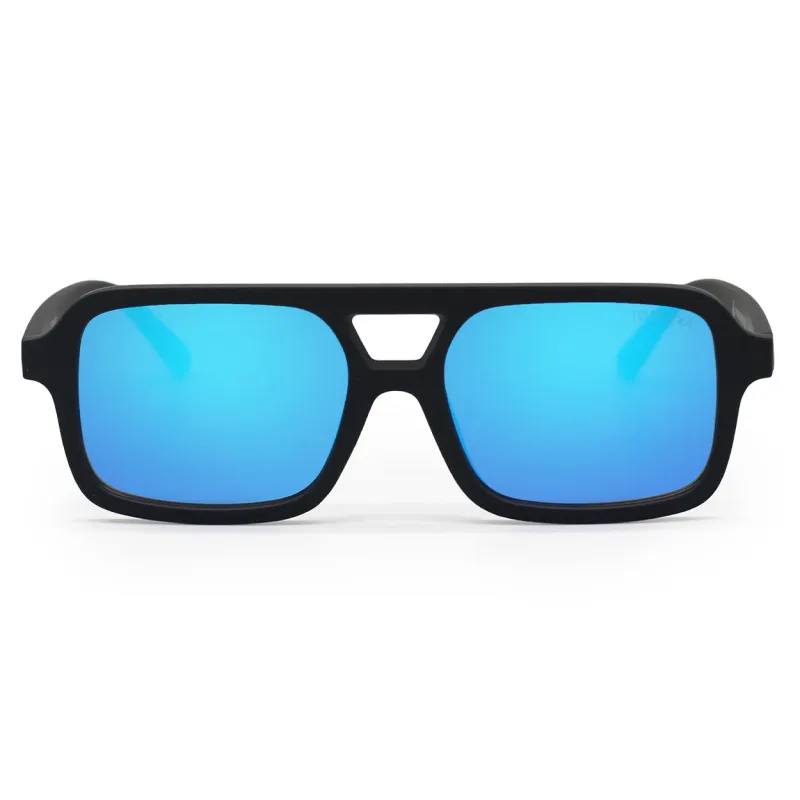Atlas - Mirrored Blue Squared Sunglasses sold by Topfoxx