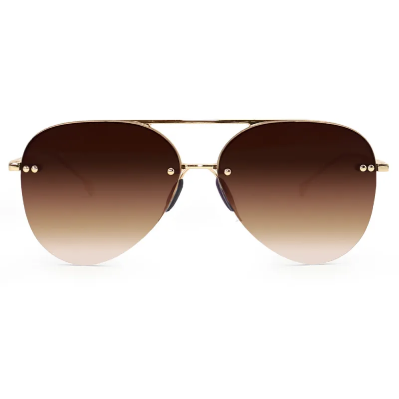 Smaller Megan 2 Faded Brown - Tangle Free Aviator Sunglasses made by Topfoxx