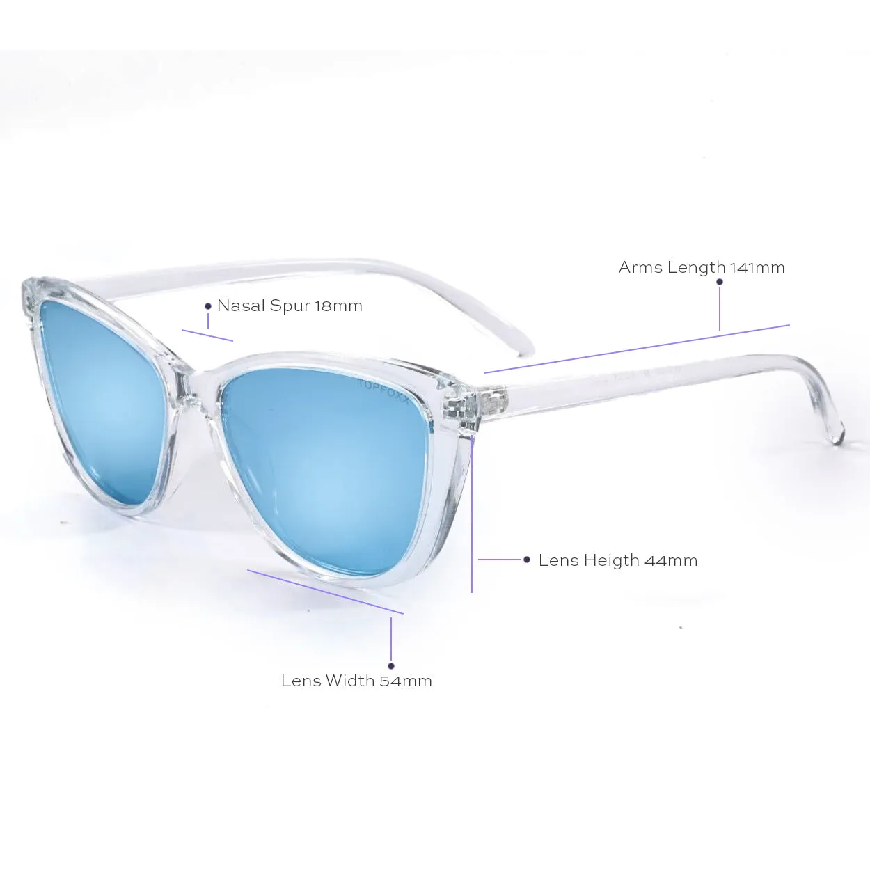 Kara - Mirrored Blue Cat Eye Sunglasses sold by Topfoxx product image thumbnail 3