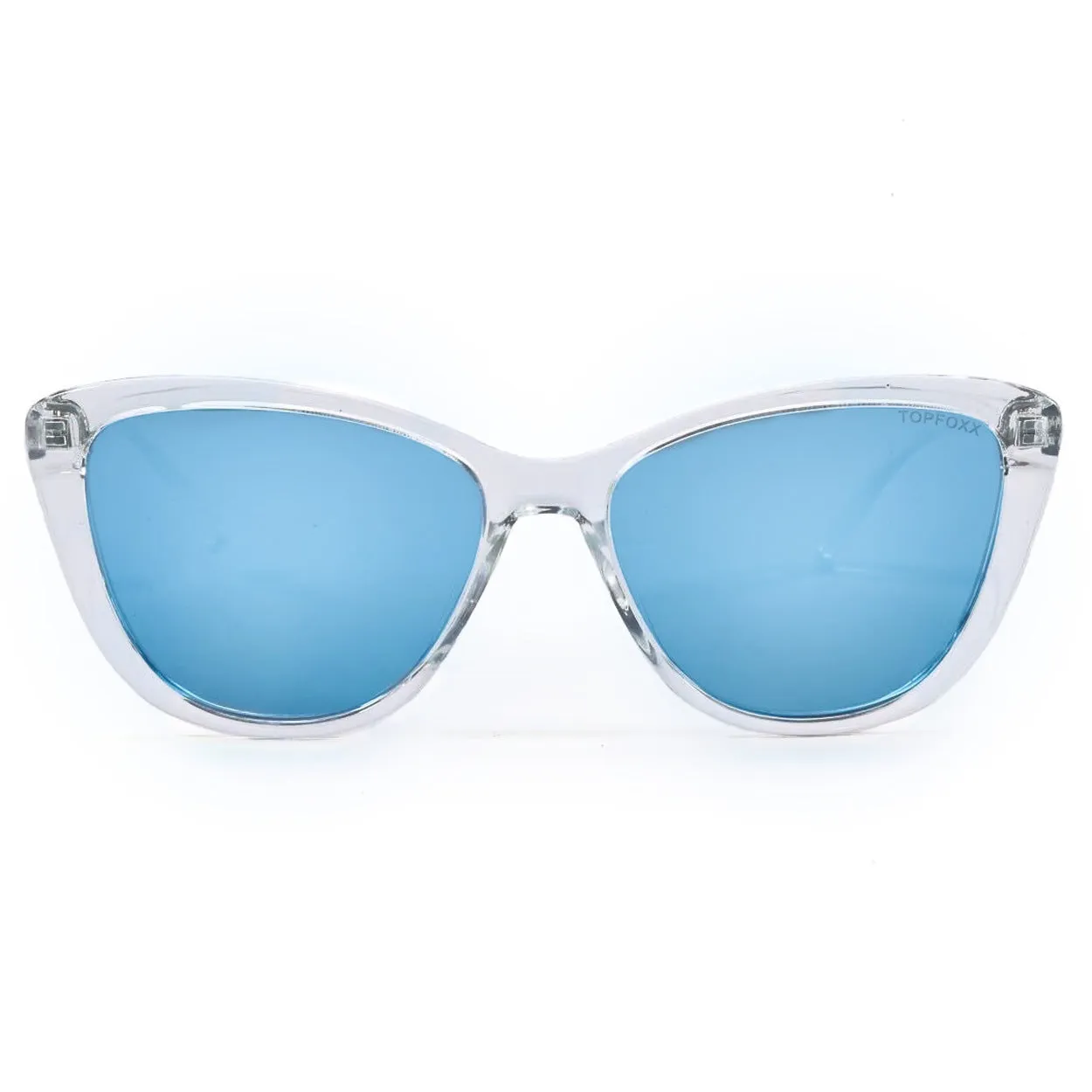Kara - Mirrored Blue Cat Eye Sunglasses sold by Topfoxx
