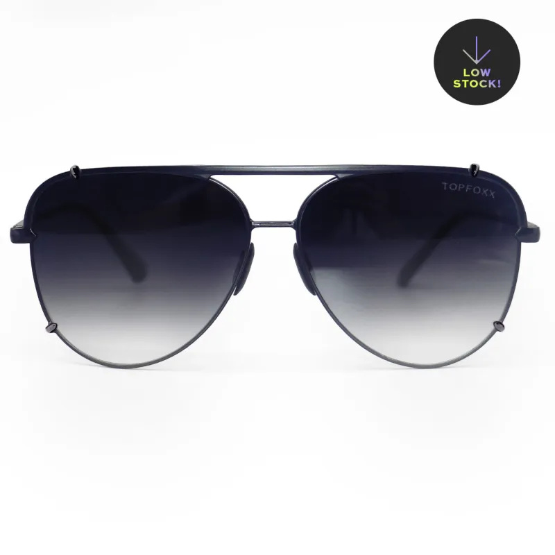 Cristina - Tangle Free - Faded Black Aviator Sunglasses sold by Topfoxx