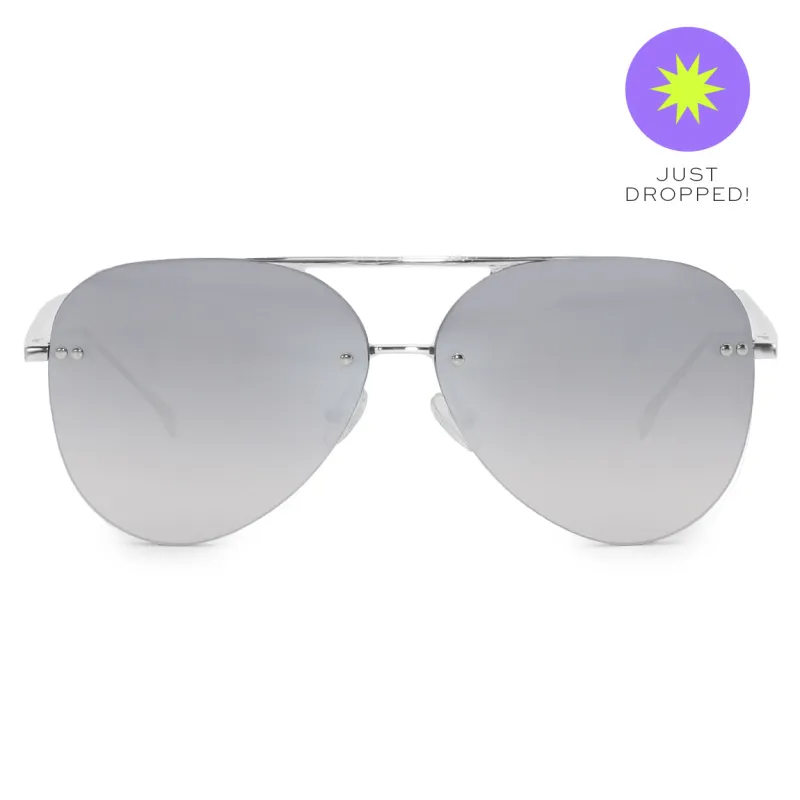 Smaller Megan 2 - Silver Metal Aviator Sunglasses made by Topfoxx