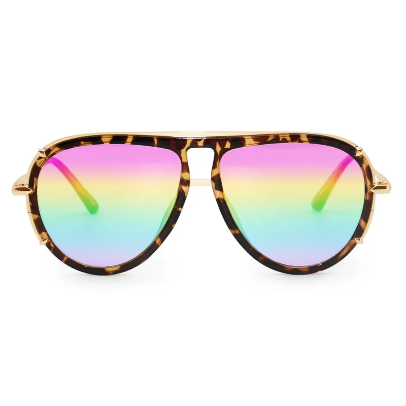 Ivy Luxe - Pride Tangle-Free Round Aviator Sunglasses sold by Topfoxx