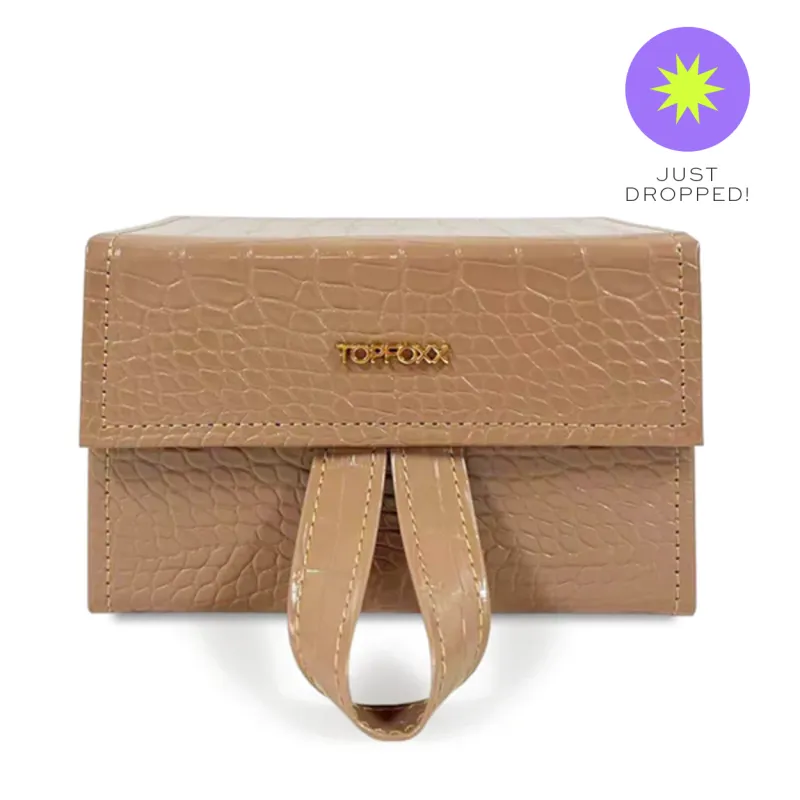 Nude Faux Croco Travel Case sold by Topfoxx