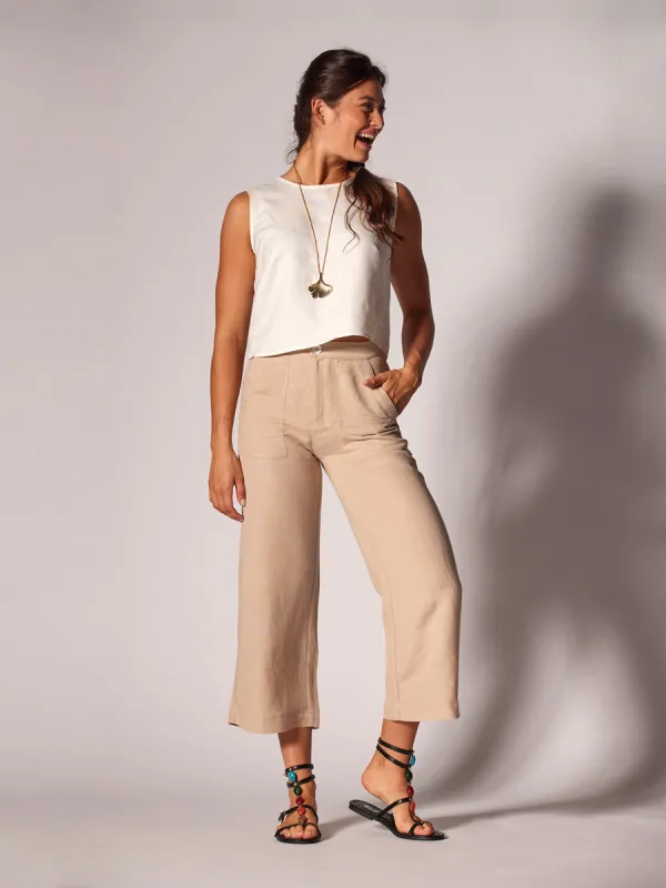 Sunshine Linen Persephone Pant sold by Tori Richard