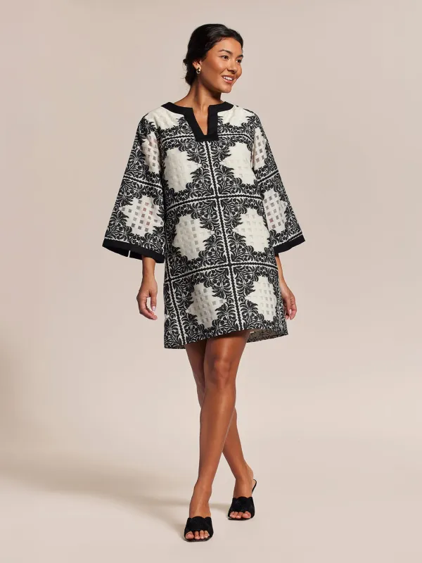 Palm Squares Xenobia Dress made by Tori Richard